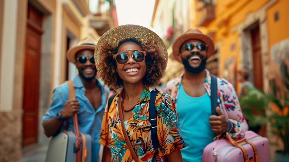 three happy tourist from the GDAAR foundation donation campaign