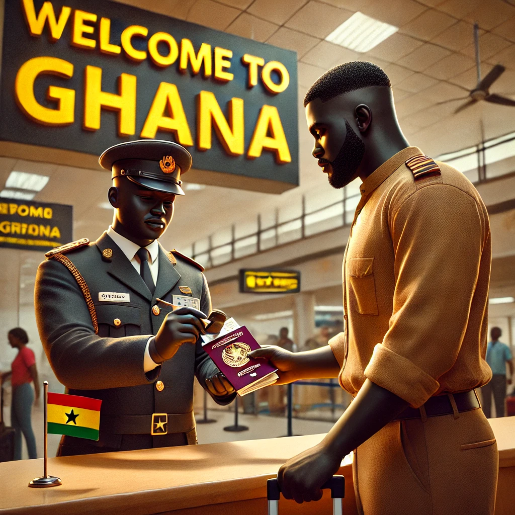 A traveler entering Ghana smoothly with the GDAAR Foundation’s Visa-On-Arrival program.